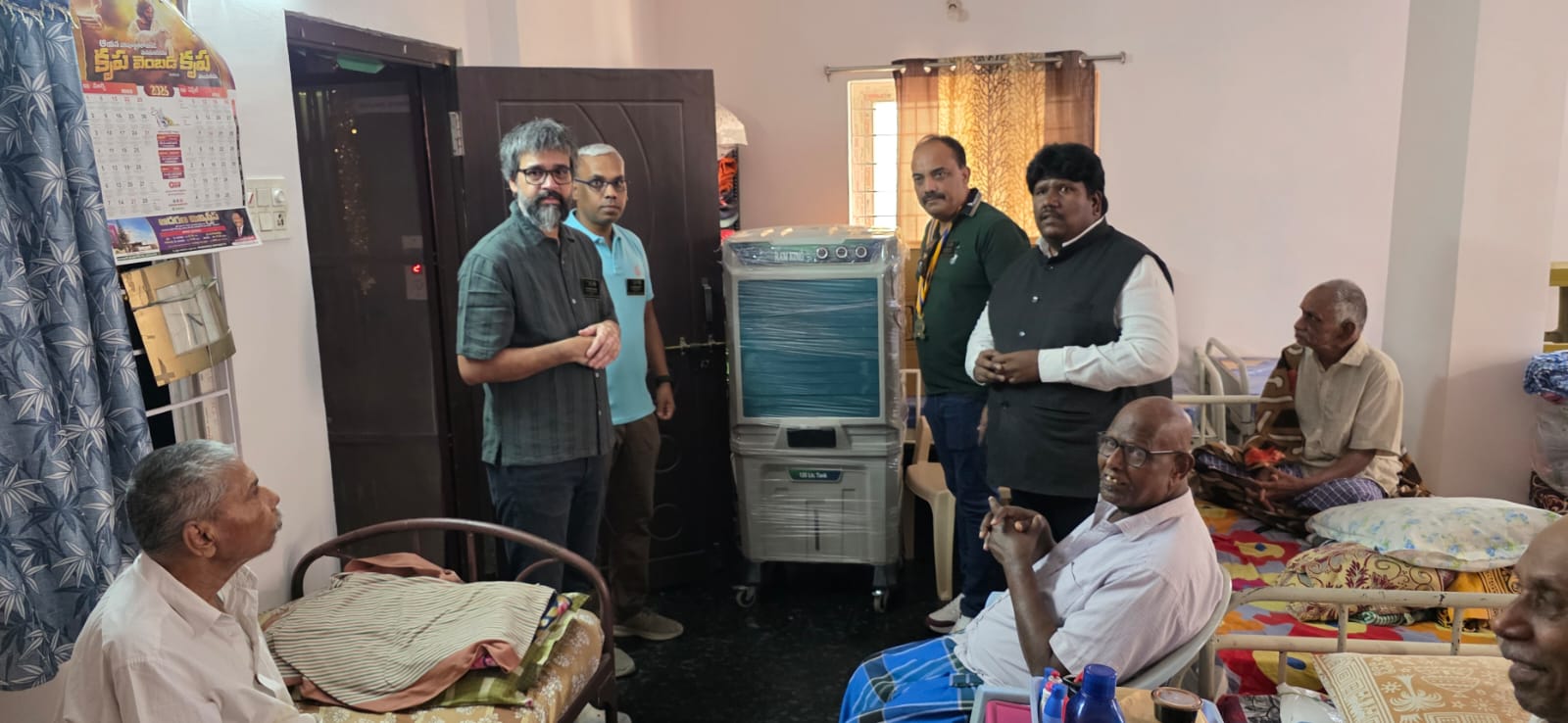 Four air coolers donated to an old age home through the Rotary Club of Rainbow Vista